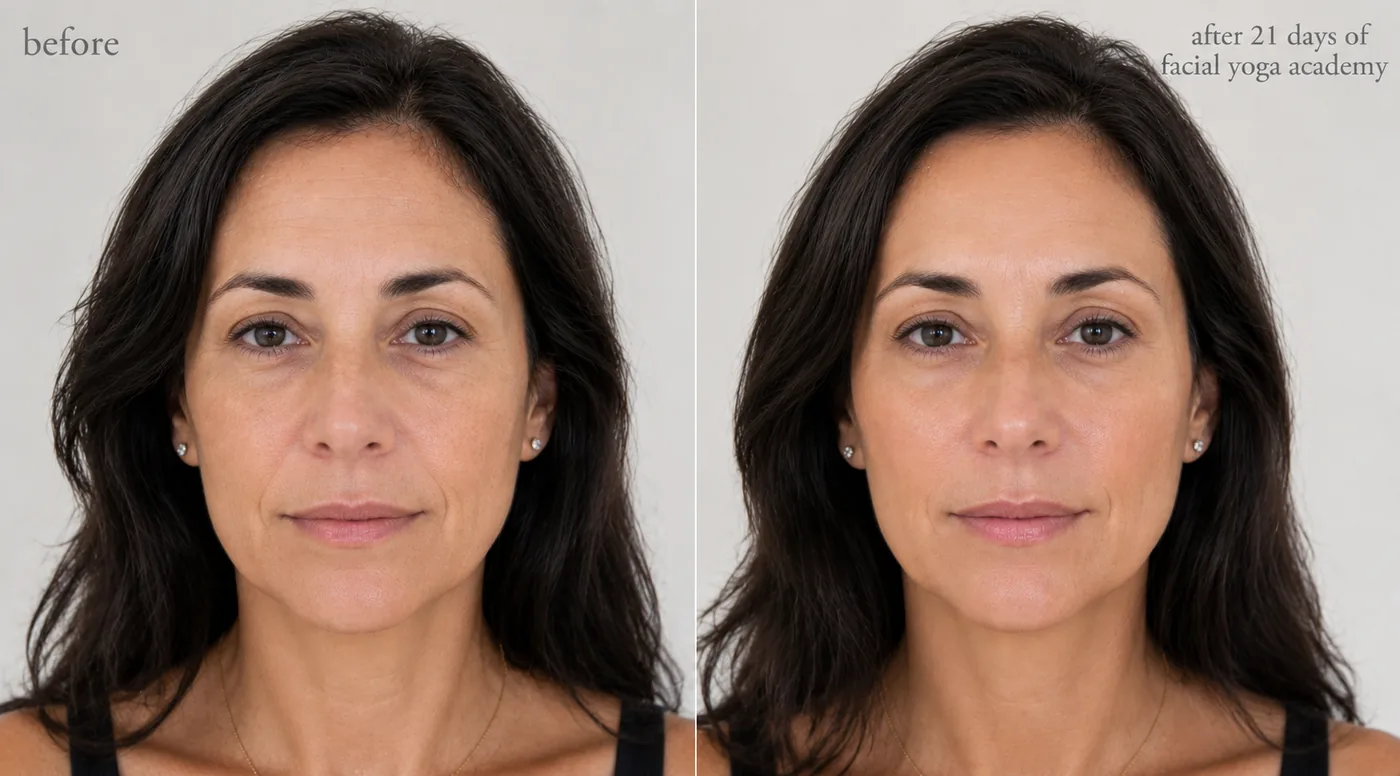 Before and after — 21 days of Facial Yoga Academy